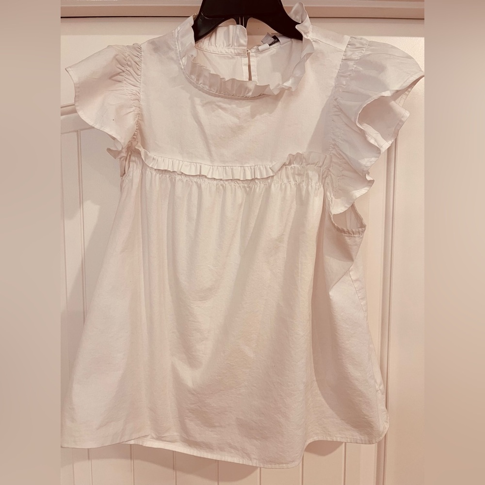 Women’s bundle of 4 Crown & Ivy blouses, Vibrant blue, pretty lilac and 2 white. - Picture 10 of 12